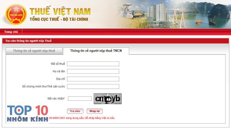 tra cứu mã số thuế - Tra theo CCCD/CMND