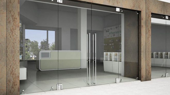 Bản lề sàn là bộ phận quan trọng nhất, quyết định sự vận hành êm ái của cửa kính thủy lực.